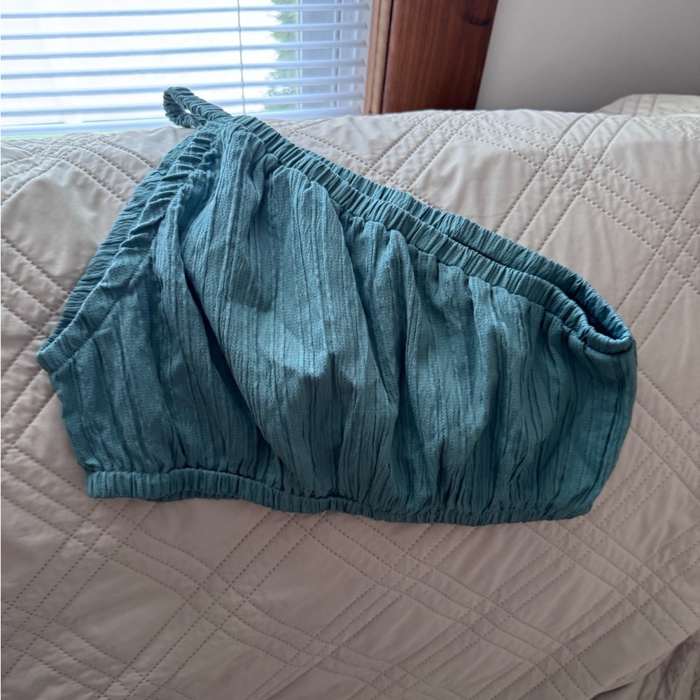 Teal One-Shoulder Top